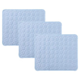 Kuber Industries Rectangular Dog & Cat Bed|Premium Cool Ice Silk Polyester With Bottom Mesh|MultiUtility Self-Cooling Pad For Dog & Cat|Light-weight & Durable Dog Bed|ZQCJ001LB-S|Light Blue(Pack Of 3)